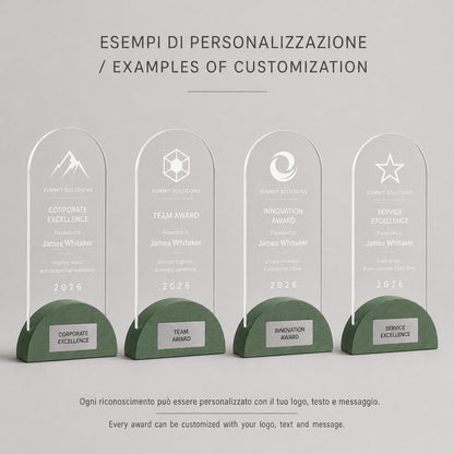 Premio ad arco colorato inciso su plexiglas personalizzato, design personalizzato, targa moderna in plexiglas, personalizzabile targa premio