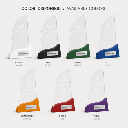 Premio a onda ufficio colorato inciso su plexiglas personalizzato, design personalizzato, targa moderna in plexiglas, personalizzabile targa