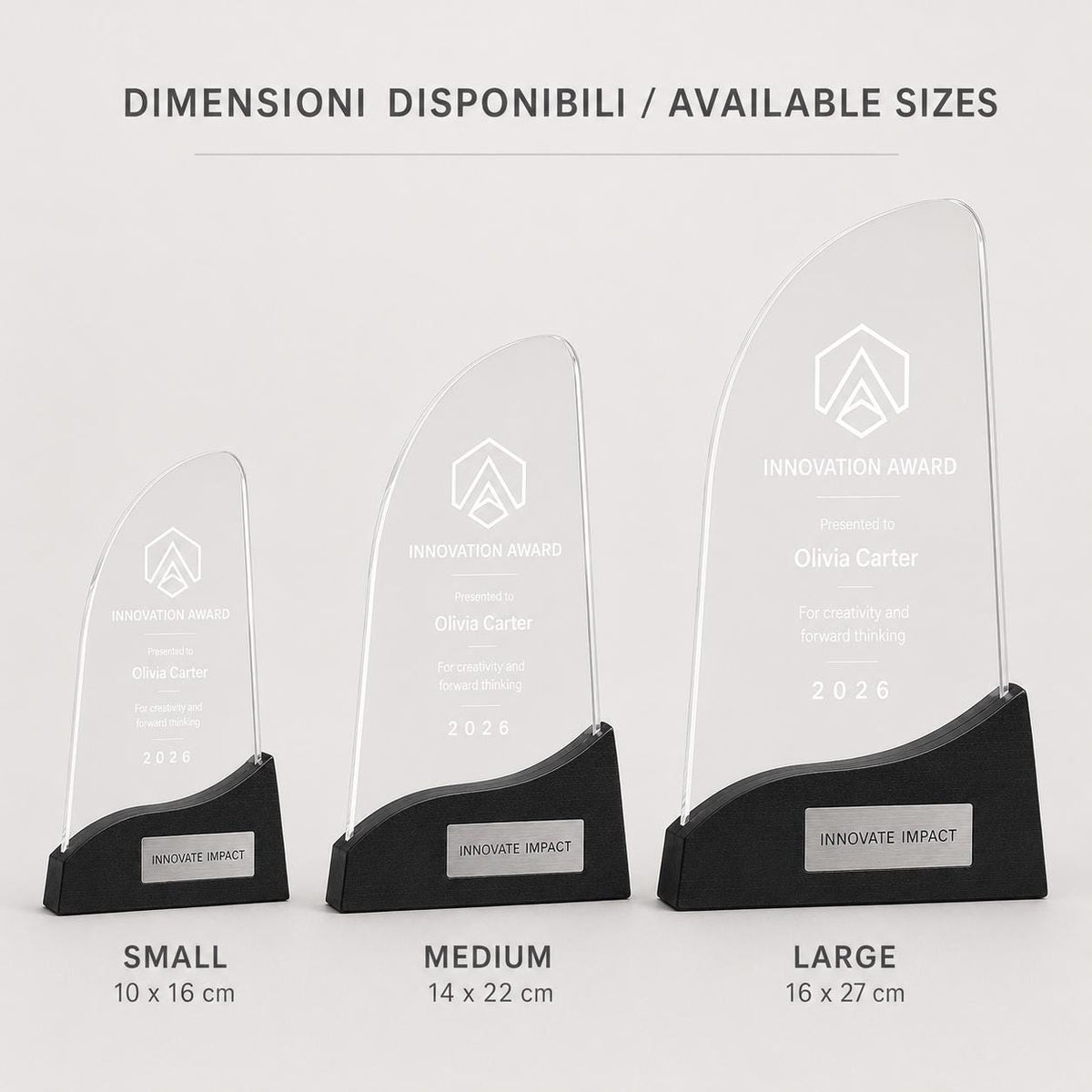 Premio a onda ufficio colorato inciso su plexiglas personalizzato, design personalizzato, targa moderna in plexiglas, personalizzabile targa