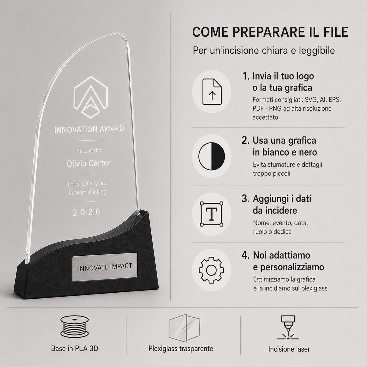 Premio a onda ufficio colorato inciso su plexiglas personalizzato, design personalizzato, targa moderna in plexiglas, personalizzabile targa