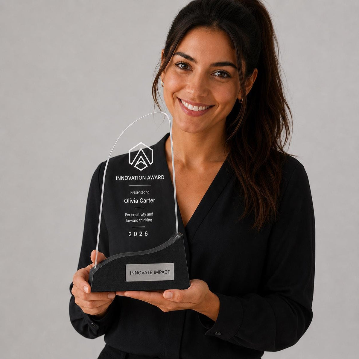 Premio a onda ufficio colorato inciso su plexiglas personalizzato, design personalizzato, targa moderna in plexiglas, personalizzabile targa