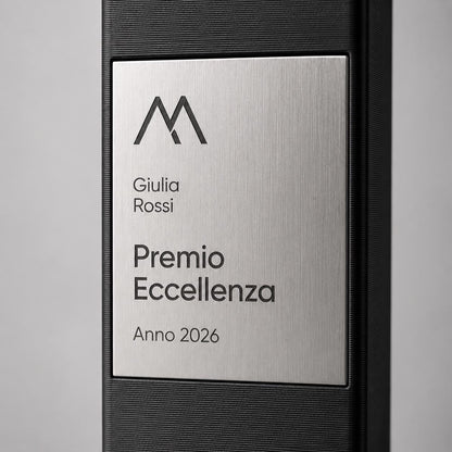 Premio eccellenza Minimalista in Stampa 3D e Acciaio Spazzolato | Trofeo di Riconoscimento Personalizzato Moderno | Premio Leadership