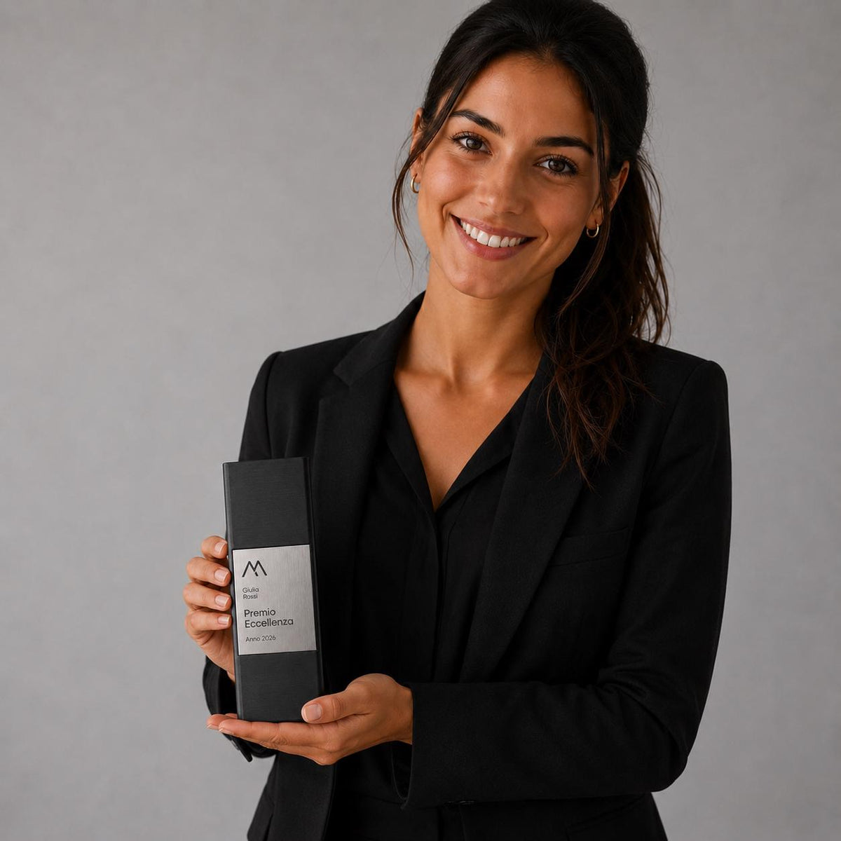 Premio eccellenza Minimalista in Stampa 3D e Acciaio Spazzolato | Trofeo di Riconoscimento Personalizzato Moderno | Premio Leadership