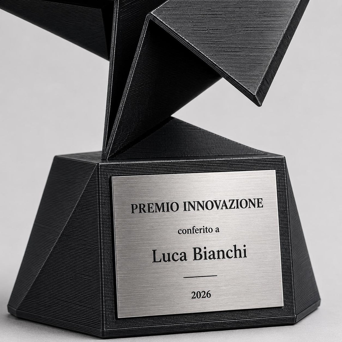 Trofeo Premio Innovazione "Aeroplanino di Carta" in Stampa 3D | Premio Start-Up e Visione Aziendale Personalizzato | Targa Geometrica Modern