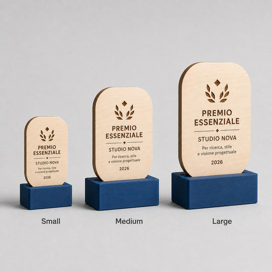Premio ecologico in legno colorato inciso personalizzato, design personalizzato, targa moderna in legno, personalizzabile targa