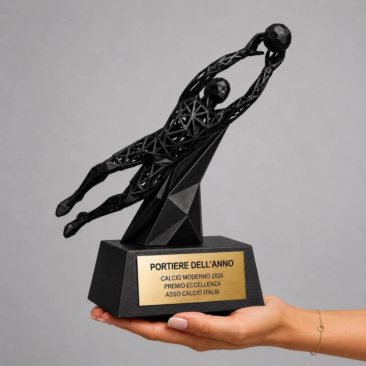 Trofeo Calcio Personalizzato 3D - Statuetta MVP Portiere - Premio Miglior Portiere Torneo - Regalo Sportivo Moderno