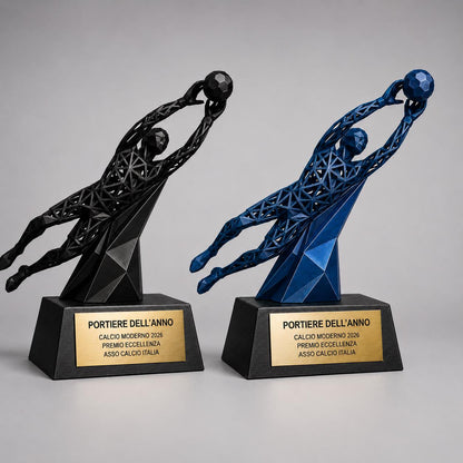 Trofeo Calcio Personalizzato 3D - Statuetta MVP Portiere - Premio Miglior Portiere Torneo - Regalo Sportivo Moderno