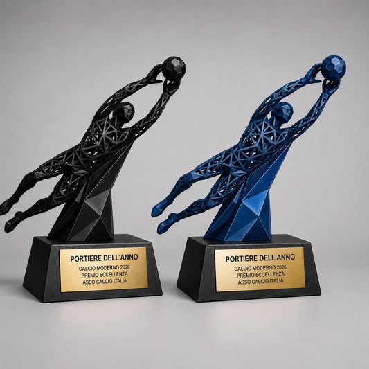 Trofeo Calcio Personalizzato 3D - Statuetta MVP Portiere - Premio Miglior Portiere Torneo - Regalo Sportivo Moderno