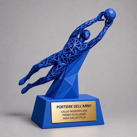 Trofeo Calcio Personalizzato 3D - Statuetta MVP Portiere - Premio Miglior Portiere Torneo - Regalo Sportivo Moderno