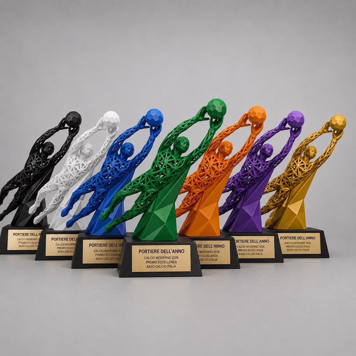 Trofeo Calcio Personalizzato 3D - Statuetta MVP Portiere - Premio Miglior Portiere Torneo - Regalo Sportivo Moderno