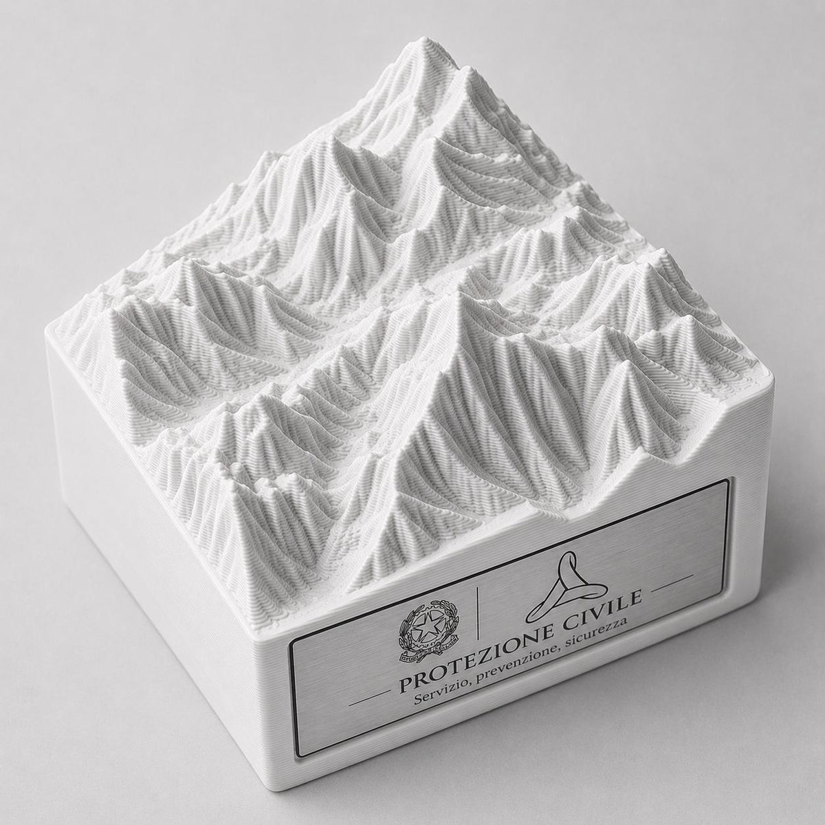 Montagna in 3D premiazione | Premio Gara di Sci e Snowboard Personalizzato | Targa Acciaio Incisa Gara Invernale Sci Club