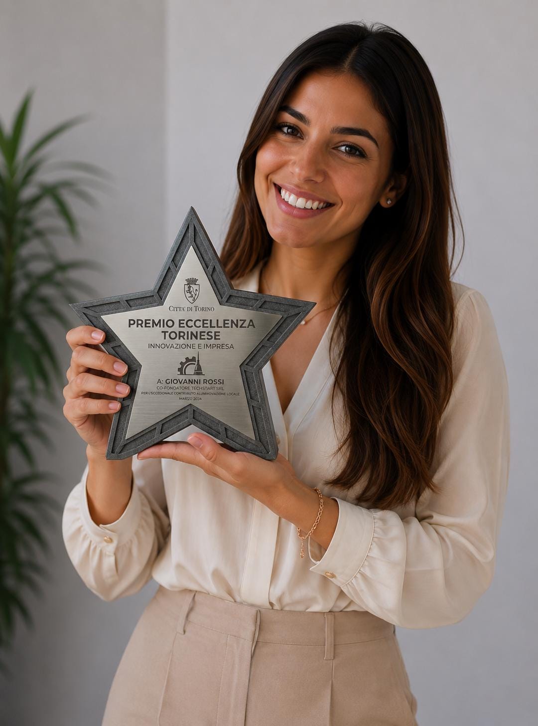 trofeo in stampa 3d a forma di stella con abs acciaio Personalizzato - Design Unico, Regalo Aziendale Moderno Trofeo "Stella dell'Eccellenza