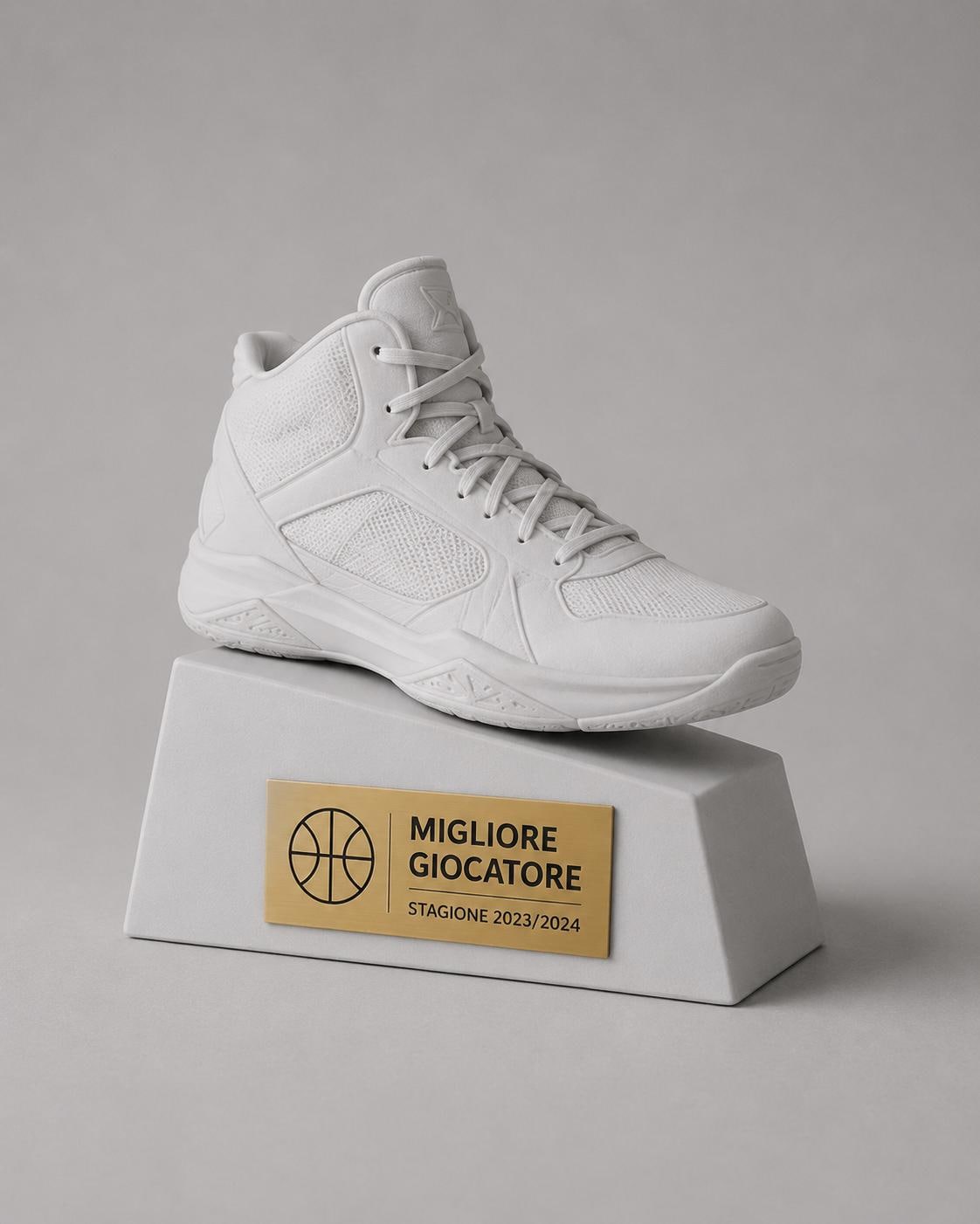 Trofeo Scarpa da Basket Personalizzato 3D - Premio Miglior Giocatore Torneo - Regalo Sportivo Moderno trofeo sneakers da pallacanestro