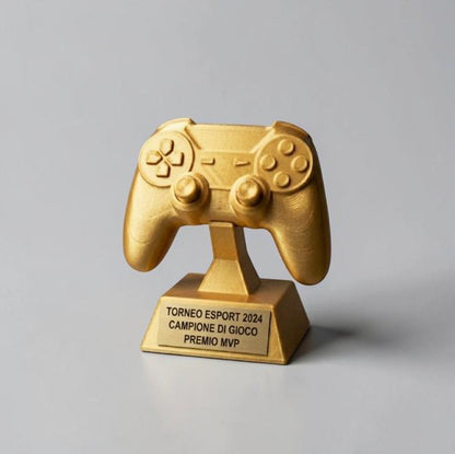 Trofeo Controller Gaming Personalizzato - Premio eSports Stampa 3D - Statuetta Joystick per Tornei Videogiochi - Regalo Gamer Originale