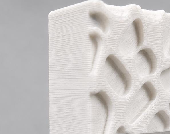 Targa premio Bianca rettangolare di Design Parametrico Personalizzabile – Scultura Voronoi in PLA e Targa in abs Metallo Spazzolato