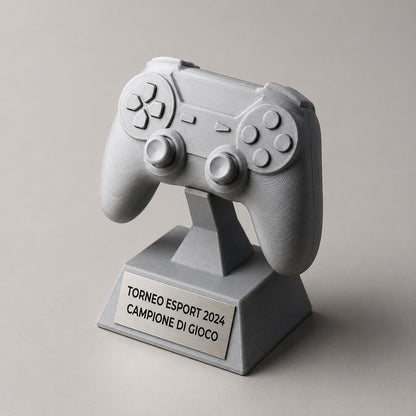 Trofeo Controller Gaming Personalizzato - Premio eSports Stampa 3D - Statuetta Joystick per Tornei Videogiochi - Regalo Gamer Originale