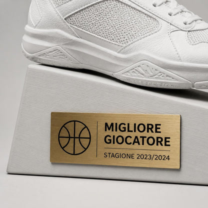 Trofeo Scarpa da Basket Personalizzato 3D - Premio Miglior Giocatore Torneo - Regalo Sportivo Moderno trofeo sneakers da pallacanestro