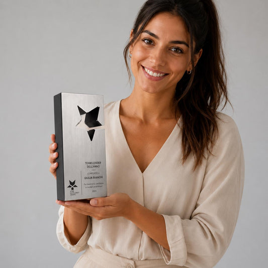 Modern Star Excellence Award Trofeo Personalizzato in Stampa 3D Trofeo a Stella Excellence Premio per Eccellenza Innovativa e Riconoscimento