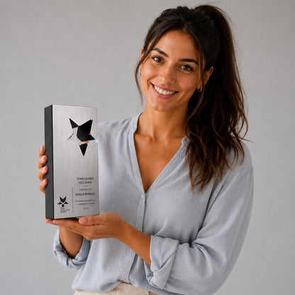 Modern Star Excellence Award Trofeo Personalizzato in Stampa 3D Trofeo a Stella Excellence Premio per Eccellenza Innovativa e Riconoscimento