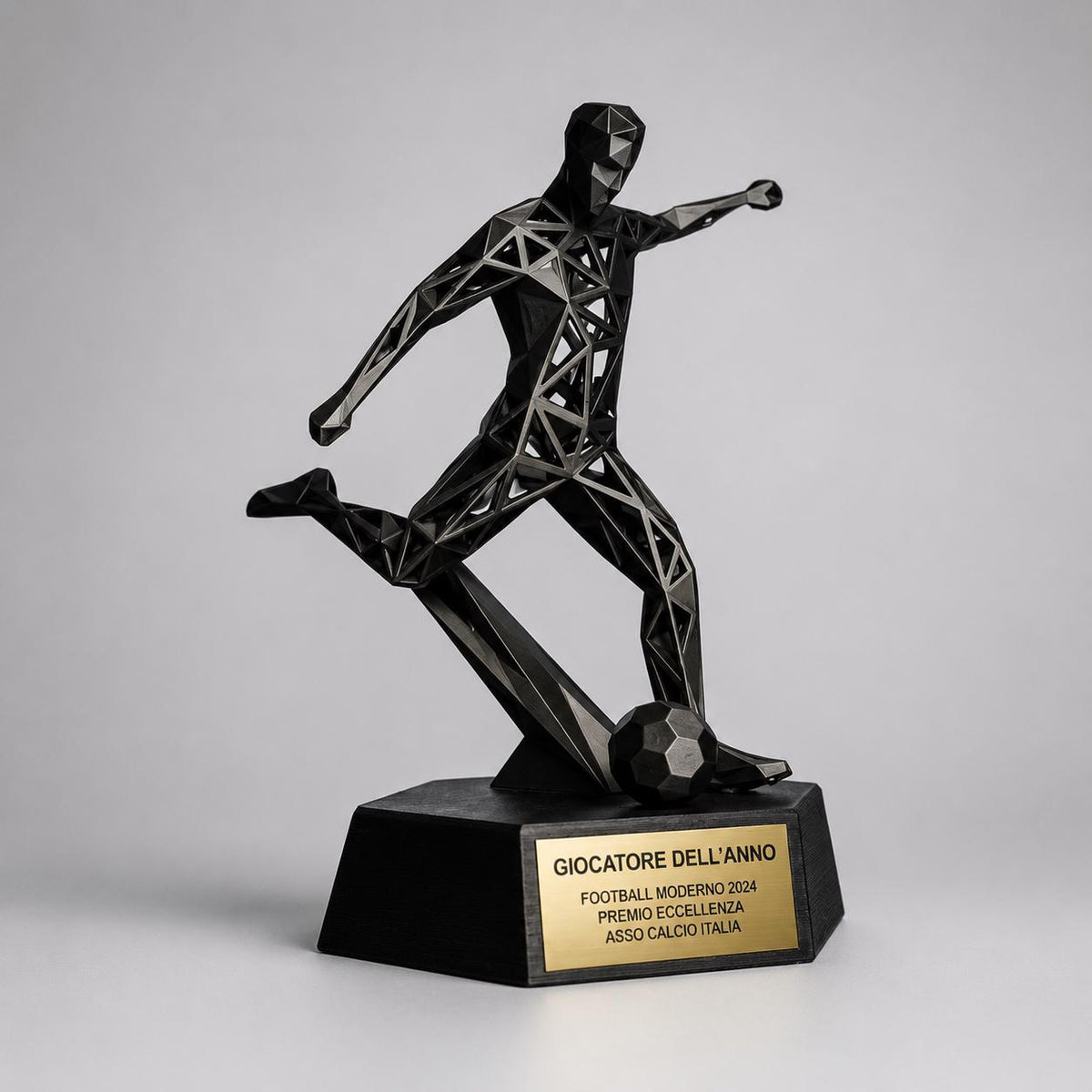 Trofeo Calcio Personalizzato 3D - Statuetta MVP Calciatore - Premio Miglior Giocatore Torneo - Regalo Sportivo Moderno
