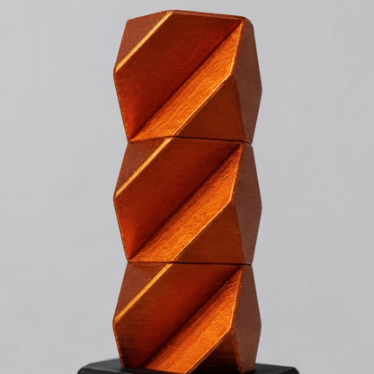Trofeo Aziendale Modulare torre - Premio in Stampa 3D Oro con Base in Legno Personalizzabile - Riconoscimento Collaboratori Impilabile