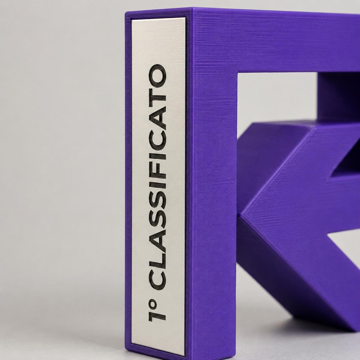 Trofeo Vetta Atletica - Premio Maratona in Legno e Specchio Argento - Design Sportivo Elegante premio in stampa 3d innovativo con incisione