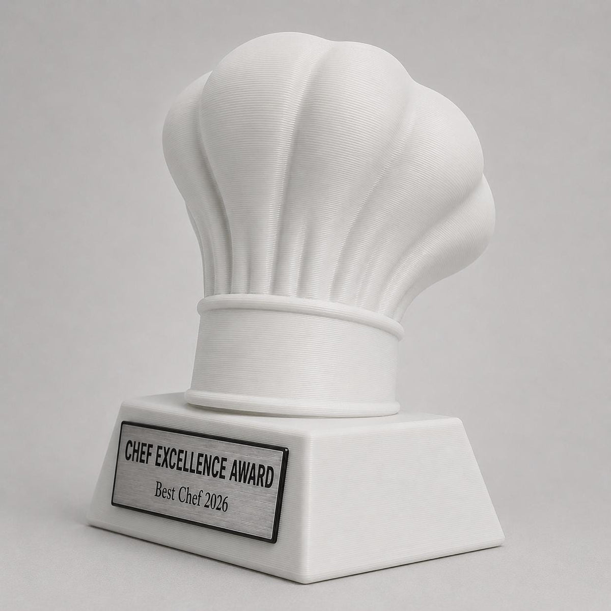 Trofeo Chef Personalizzato in Stampa 3D, Premio Cucina e Pasticceria, Gara Gastronomica e Contest Culicario, Regalo per Cuoco con Targhetta