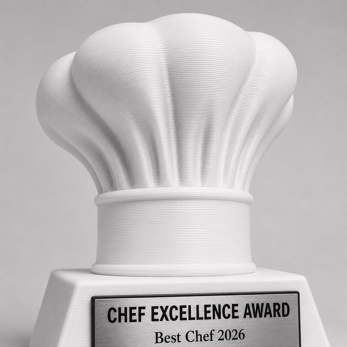 Trofeo Chef Personalizzato in Stampa 3D, Premio Cucina e Pasticceria, Gara Gastronomica e Contest Culicario, Regalo per Cuoco con Targhetta
