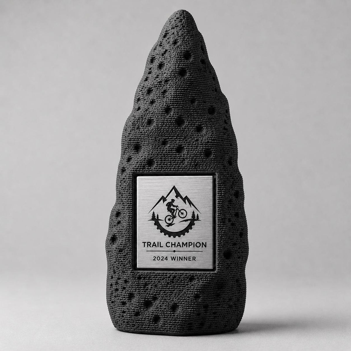 Premio personalizzato in stampa 3d effetto pietra e abs effetto oro: trofeo di riconoscimento aziendale inciso. effetto luxury