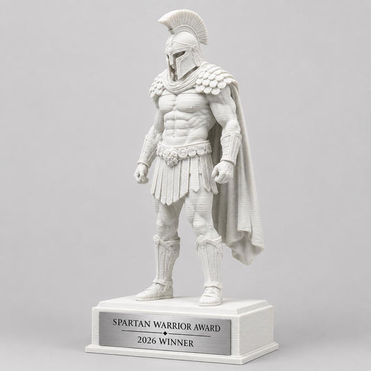 Trofeo Spartan Warrior personalizzato stampa 3D, premio CrossFit trofeo palestra statua guerriero spartano, award fitness, targa ABS acciaio