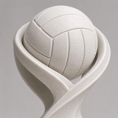Trofeo Pallavolo Personalizzato in PLA 3D – Volleyball Champion 2026 – Premio Vincitore Torneo con Targhetta Effetto Acciaio