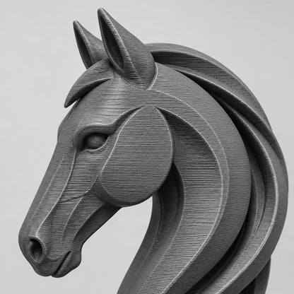 Trofeo equitazione personalizzato in stampa 3D, premio cavallo, equestrian trophy, award ippica, targa ABS effetto acciaio, trofeo pla