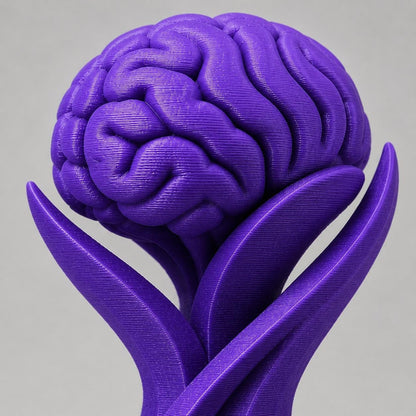 Trofeo Cervello Personalizzato in PLA 3D – Brightest Mind Award 2026 – Premio Migliore Idea con Targhetta Effetto Acciaio
