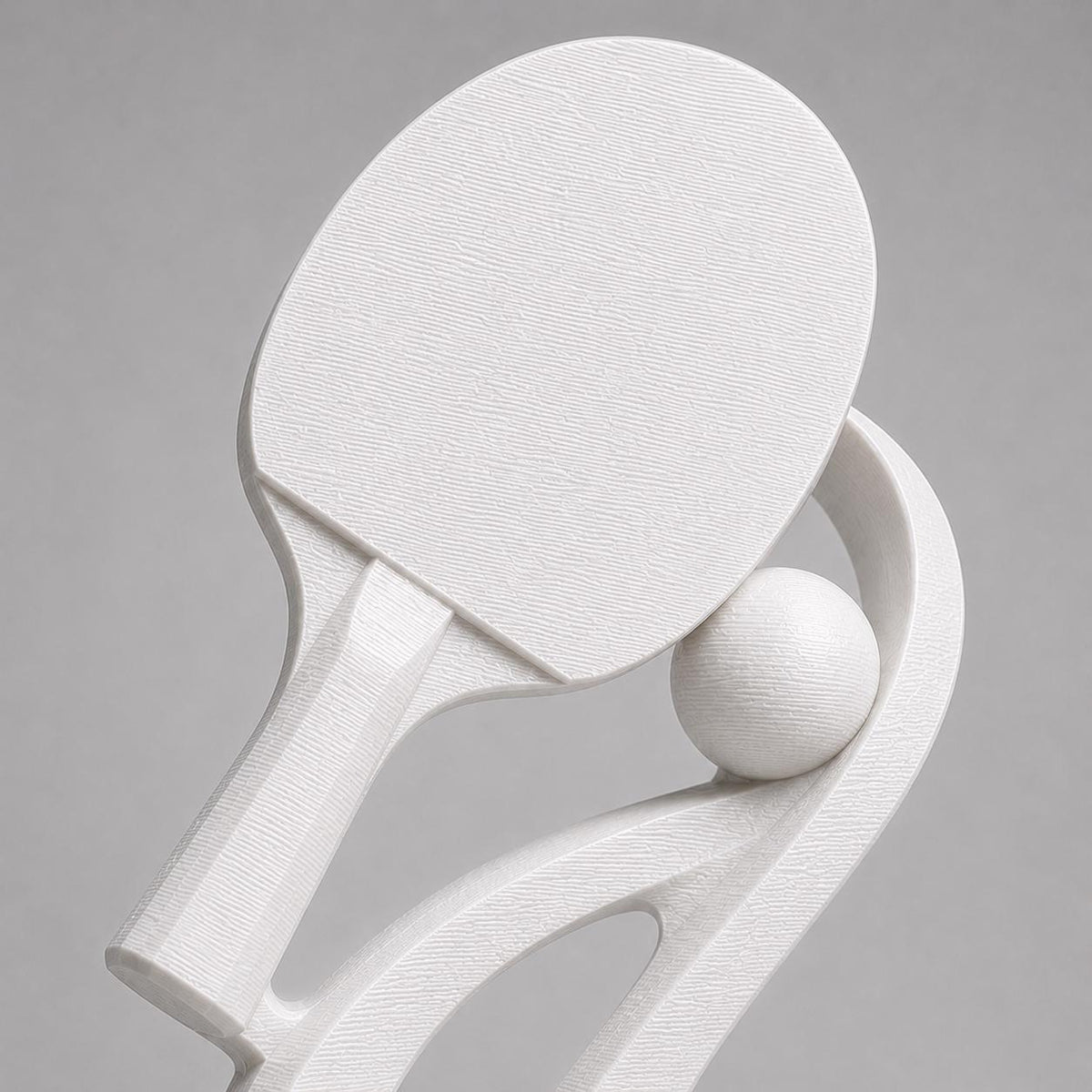 Trofeo Ping Pong Personalizzato Stampa 3D Bianco | Premio Torneo Tennis Tavolo Design Racchetta | Regalo Giocatore Placca Incisa