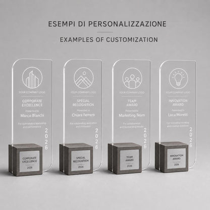 Premio inciso su plexiglas personalizzato, design personalizzato, targa moderna in plexiglas, mini, piccolo, medio, grande personalizzabile