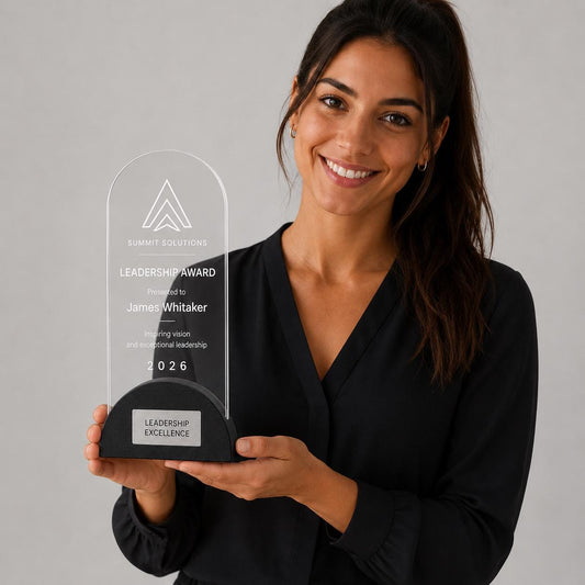 Premio ad arco colorato inciso su plexiglas personalizzato, design personalizzato, targa moderna in plexiglas, personalizzabile targa premio
