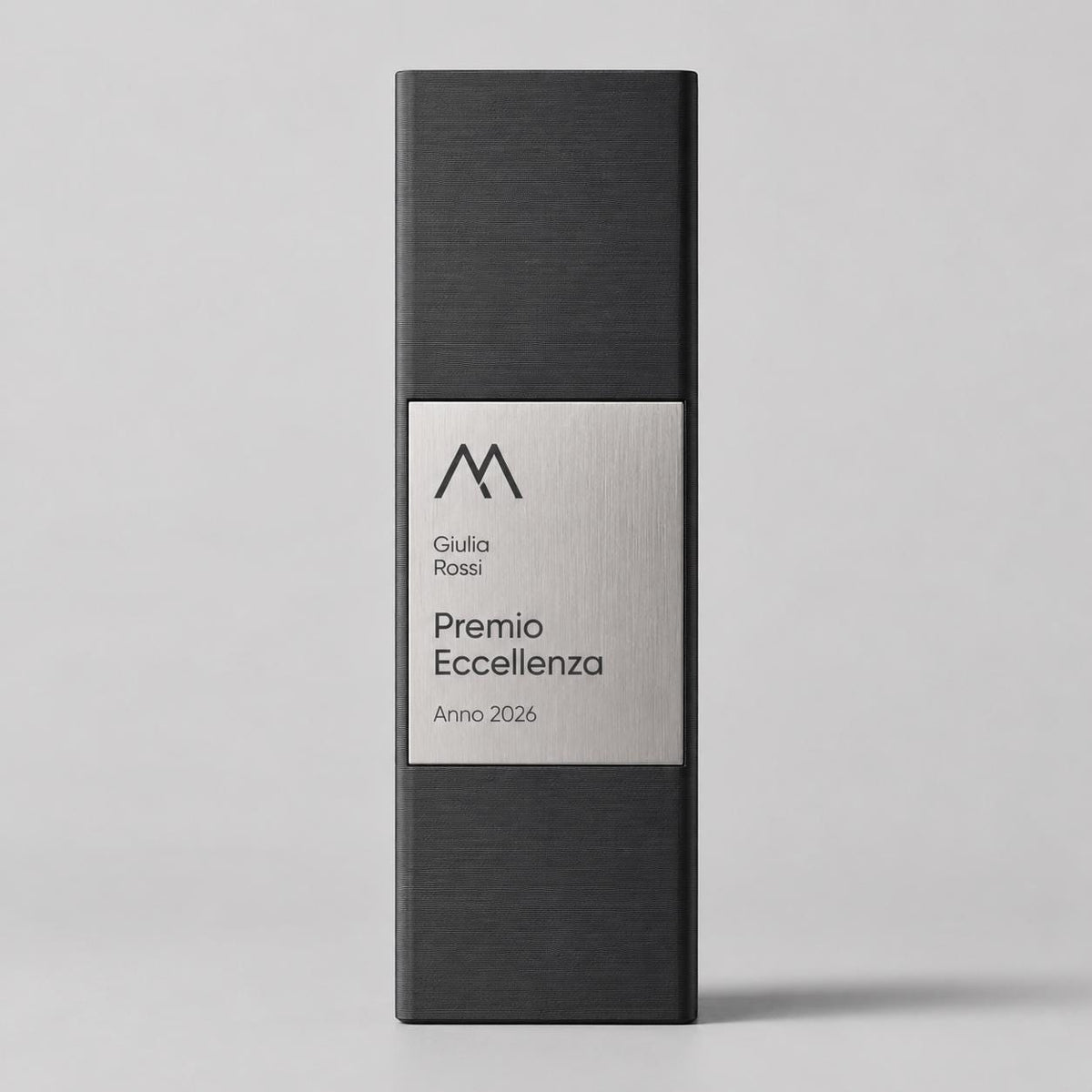Premio eccellenza Minimalista in Stampa 3D e Acciaio Spazzolato | Trofeo di Riconoscimento Personalizzato Moderno | Premio Leadership
