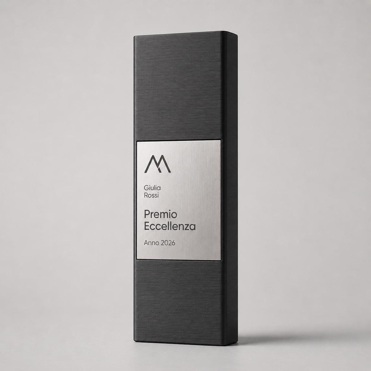 Premio eccellenza Minimalista in Stampa 3D e Acciaio Spazzolato | Trofeo di Riconoscimento Personalizzato Moderno | Premio Leadership