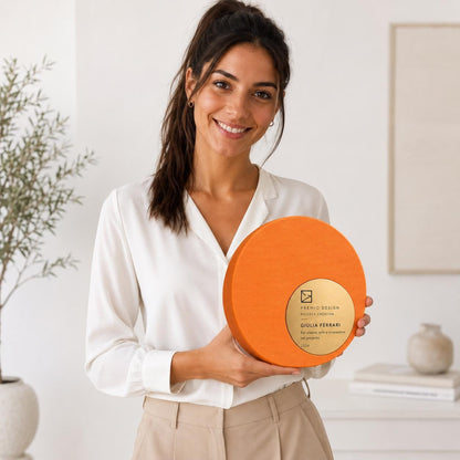 Placca tondo Aziendale Minimalista in Stampa 3D e Acciaio Spazzolato | Trofeo di Riconoscimento Personalizzato Moderno | Premio Leadership