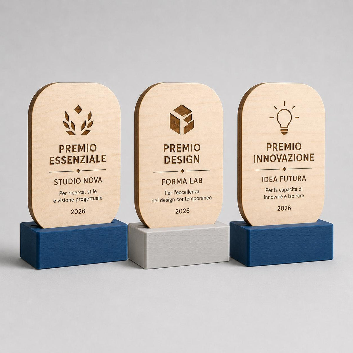 Premio ecologico in legno colorato inciso personalizzato, design personalizzato, targa moderna in legno, personalizzabile targa