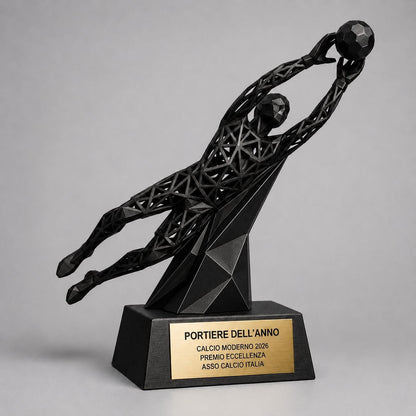 Trofeo Calcio Personalizzato 3D - Statuetta MVP Portiere - Premio Miglior Portiere Torneo - Regalo Sportivo Moderno