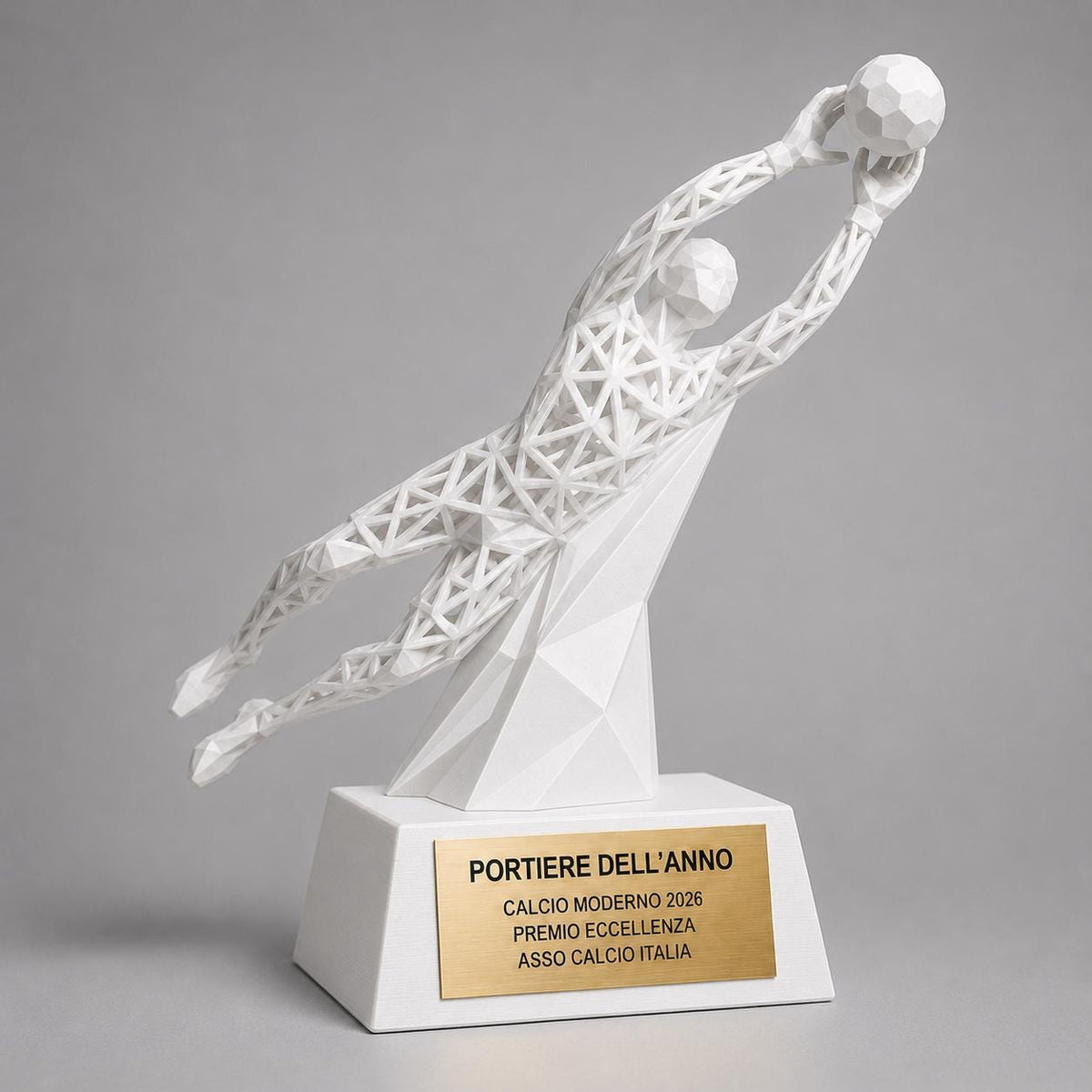 Trofeo Calcio Personalizzato 3D - Statuetta MVP Portiere - Premio Miglior Portiere Torneo - Regalo Sportivo Moderno