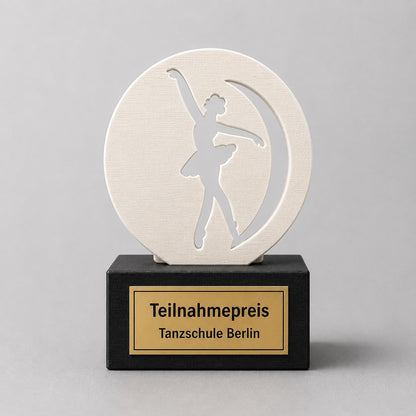 Trofeo Premio Silhouette Danza in Stampa 3D per Scuole di Ballo e Gare Nazionali Elegante Riconoscimento Personalizzabile con Nome Evento