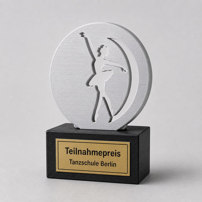 Trofeo Premio Silhouette Danza in Stampa 3D per Scuole di Ballo e Gare Nazionali Elegante Riconoscimento Personalizzabile con Nome Evento