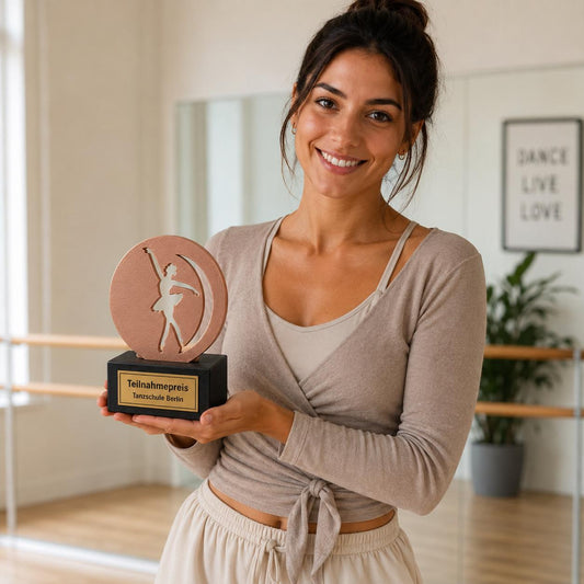 Trofeo Premio Silhouette Danza in Stampa 3D per Scuole di Ballo e Gare Nazionali Elegante Riconoscimento Personalizzabile con Nome Evento