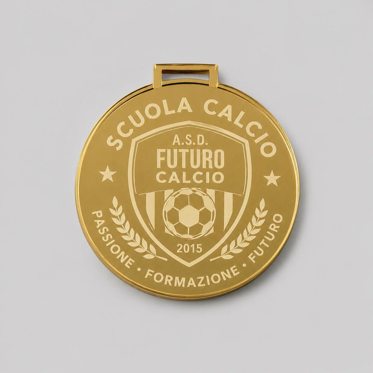 Medaglia in plexiglas specchiato color oro – Incisione su Misura misura 7x7cm medaglia personalizzata con incisione laser eventi sportivi