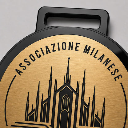 Medaglia in plexiglas nero 3mm e abs color acciaio Incisione su Misura misura 7x7cm medaglia personalizzata con incisione laser sportivi