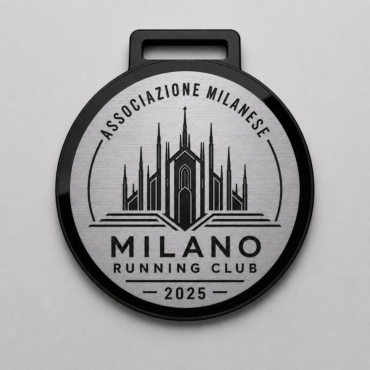 Medaglia in plexiglas nero 3mm e abs color acciaio Incisione su Misura misura 7x7cm medaglia personalizzata con incisione laser sportivi