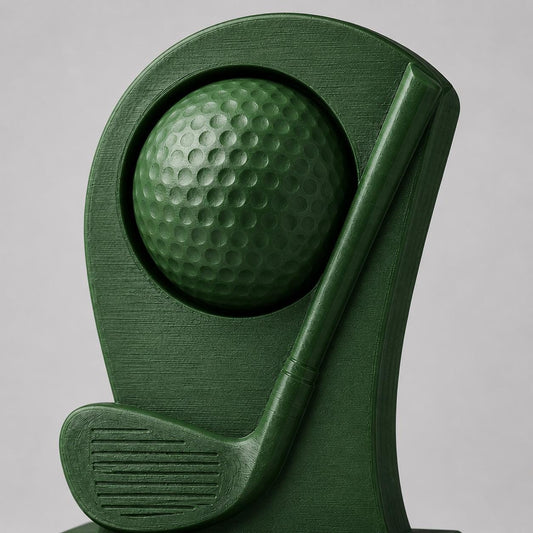Trofeo Golf Personalizzato - Statuetta Mazza e Pallina Stampata 3D e Acciaio Spazzolato Premio Torneo e Campionato Golf Club 2026