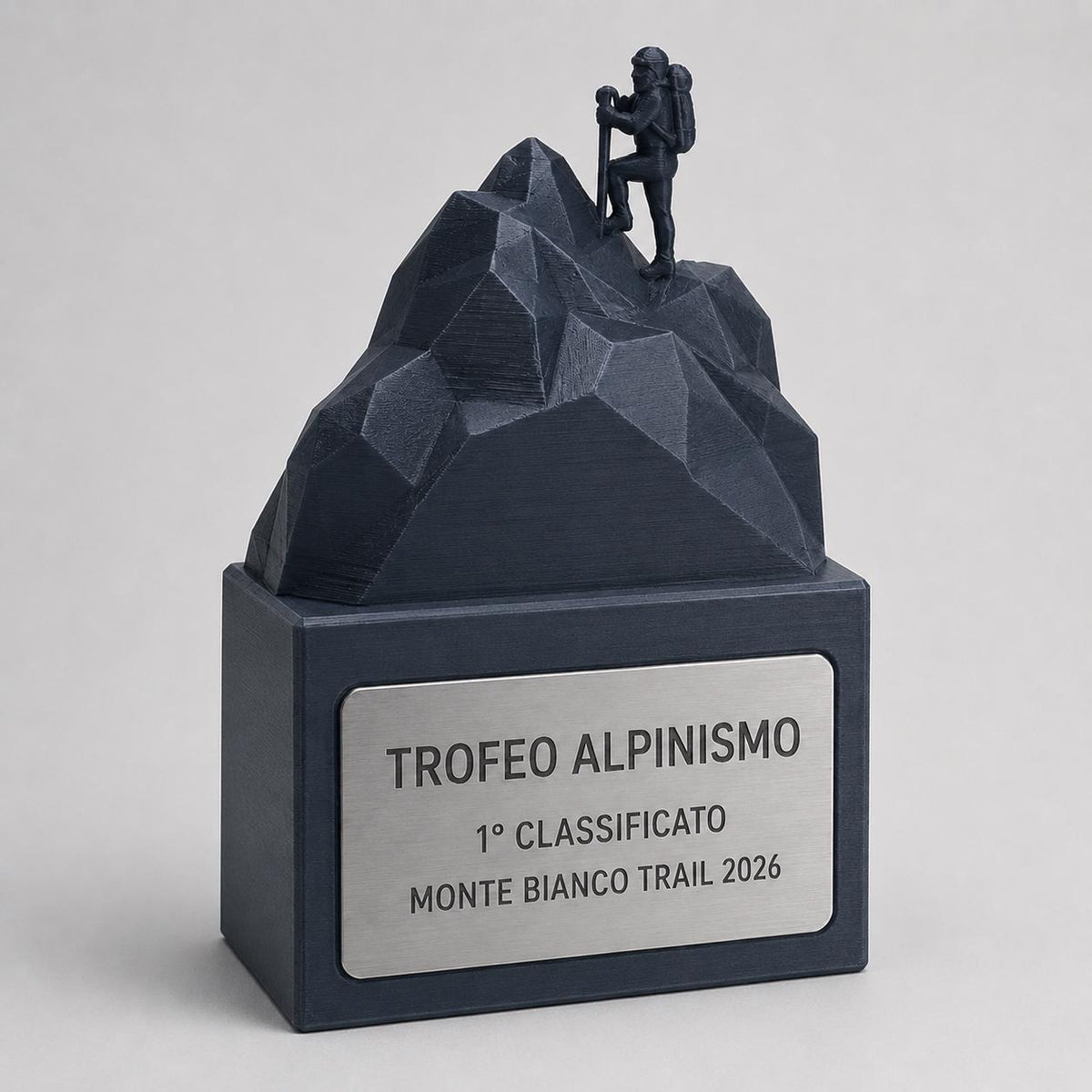 Trofeo alpinismo e Montagna in 3D | Premio montagna scalata Personalizzato | Targa Acciaio Incisa Gara Invernale Club